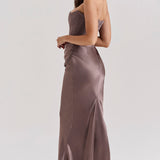 Cassia – Rochie Maxi Elegantă de Damă cu Corset și Satin