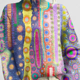 Daphne - Pulover Tricotat Colorat cu Guler Înalt