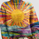 Simone - Pulover Colorat și Vesel cu Guler Înalt