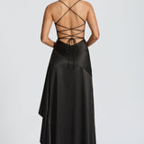 Seraphine – Rochie Maxi Damă Elegantă cu Tiv High-Low și Fanta