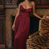 Orielle – Rochie de Damă Maxi Elegantă Drape Bloom