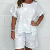 Dahlia – Set din două piese cu imprimeu ușor