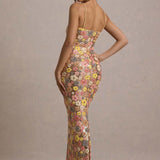 Sienna – Rochie de Damă Maxi Elegantă cu Flori și Paiete