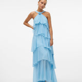 Vera – Rochie Maxi de Damă cu Volane Stratificate Elegantă