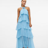 Vera – Rochie Maxi de Damă cu Volane Stratificate Elegantă