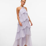 Vera – Rochie Maxi de Damă cu Volane Stratificate Elegantă