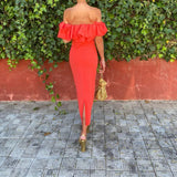 Lorena™ | Rochie bodycon fără umeri