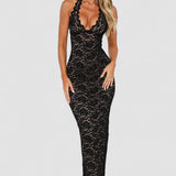 Calira – Rochie Maxi Halter de Damă Elegantă și Sexy