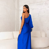 Camira – Rochie de Damă Maxi Elegantă cu Umăr Asimetric și Fante